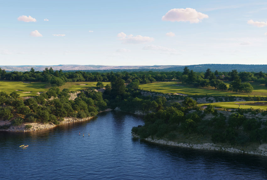 A stunning view of 18-hole cliffside golf course at Loraloma Club in the Hill Country