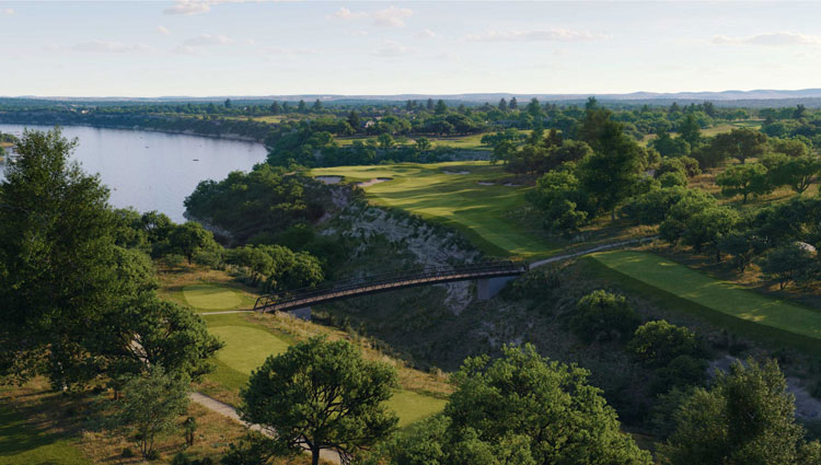 A stunning view of 18-hole cliffside golf course at Loraloma Club in the Hill Country